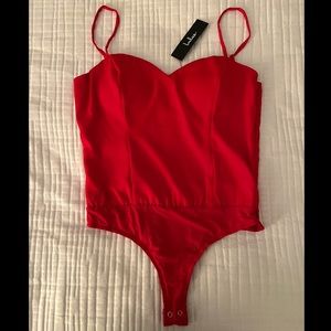 Red Sweetheart Bodice Bodysuit